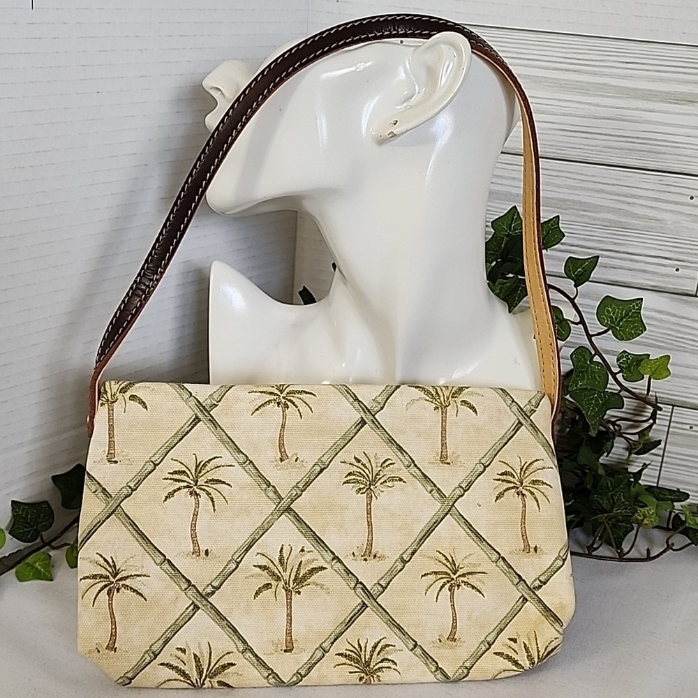 Fossil Palm Tree and Bamboo Design Small Shoulder Bag